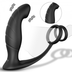 Vestibular vibrator double ring soft neck prostate massager