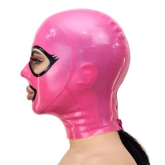 Latex Hood Open Beautiful Eyes and Mouth Back Zipper Rubber Mask Club Wear Costume