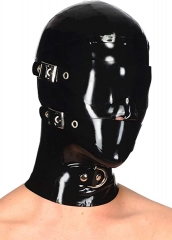 Rubber latex full face hood, removable cover, mask