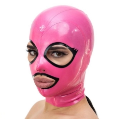 Latex Hood Open Beautiful Eyes and Mouth Back Zipper Rubber Mask Club Wear Costume