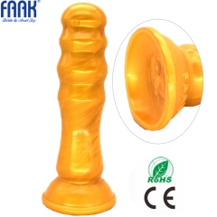 Threaded ball gold anal plug