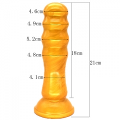 Threaded ball gold anal plug