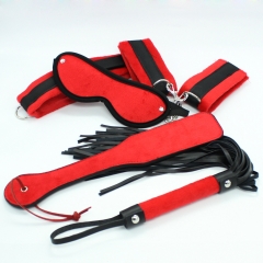 Short Plush Bondage Kits 5PCS/set Sex Toys Flirting Floggers Paddle Neck Collar Mask handcuffs Fetish Restraint Adult Games Toys