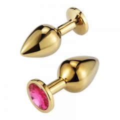 Golden Butt Plug Anal Sex toys with Jewel Golden Small Medium Large Adult Products