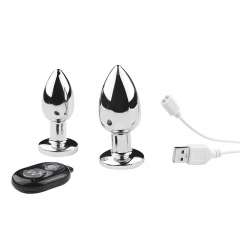 Metal vibrating anal plug magnetic suction charging rear chamber