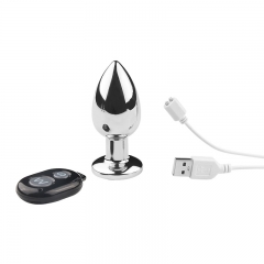 Metal vibrating anal plug magnetic suction charging rear chamber