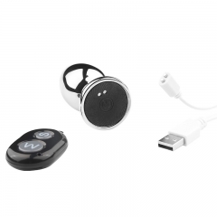 Metal vibrating anal plug magnetic suction charging rear chamber