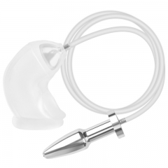 Enema to clean anal plugs and penile restraints