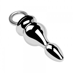 Anal stopper with metal pulling ring and holding ring