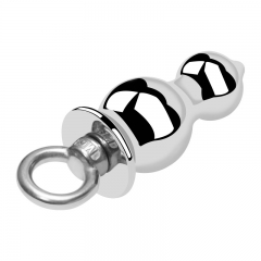 Anal stopper with metal pulling ring and holding ring