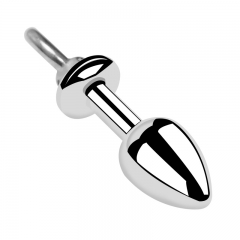Anal stopper with metal pulling ring and holding ring